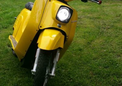 Elektroschwalbe von vorn gelb